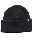 Black Acrylic Watchcap Beanie with Flag Label - Warm and Stylish Knit Hat for Cold Weather